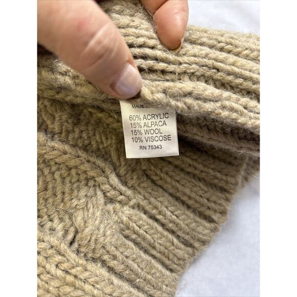 Elsamanda Italy Sweater Open Cardigan Small Brown Loose Cable Knit Soft Long - Picture 6 of 10